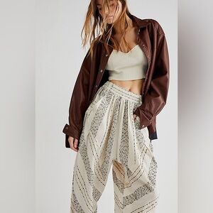 Free People Once Upon Yarn Dye Pants Size Large Breezy Cotton